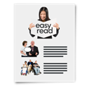 woman reading easy read document