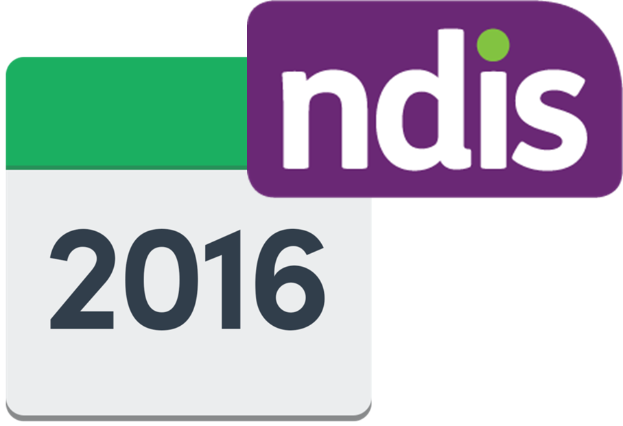 NDIS logo and calendar showing the year 2016