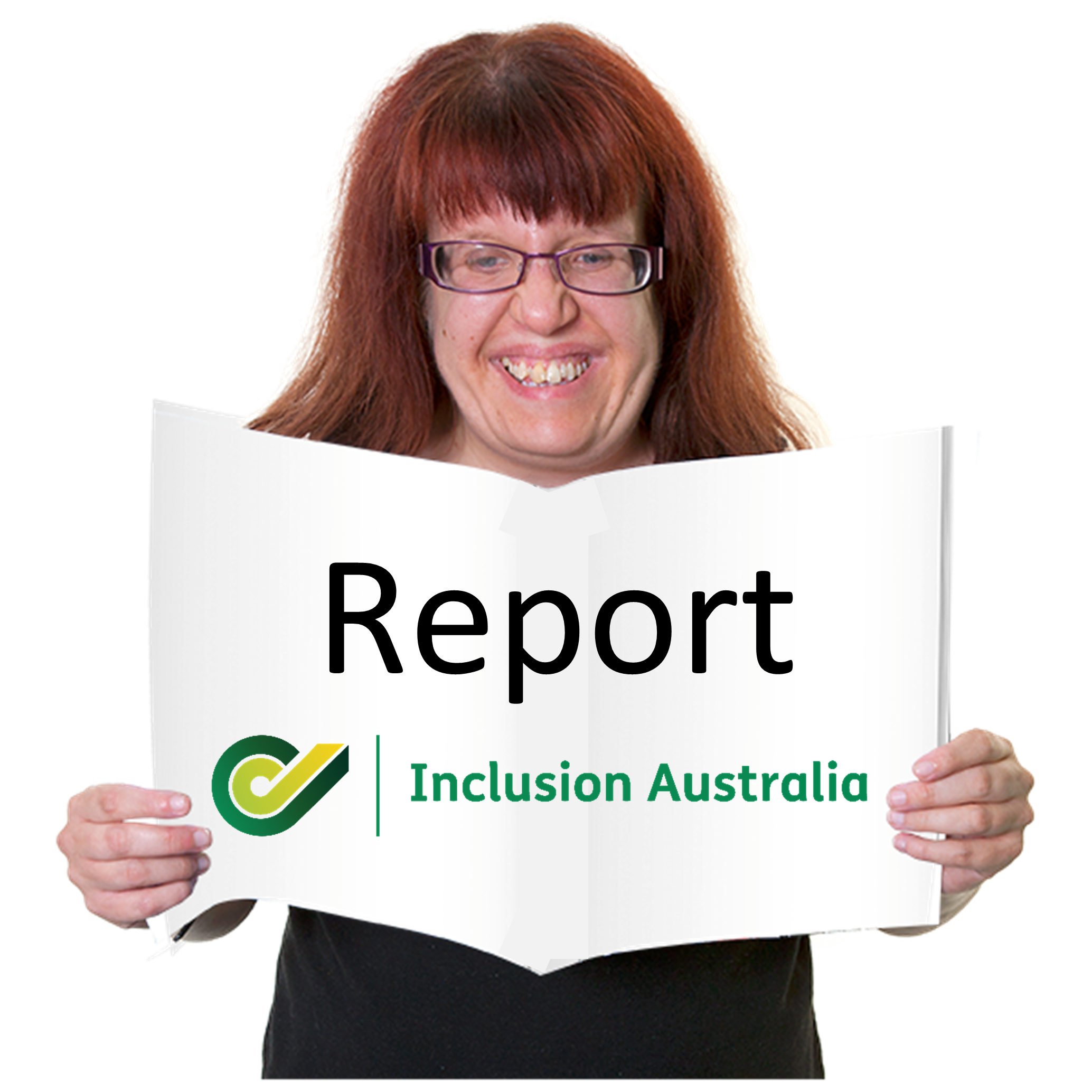 Woman reading an report by Inclusion Australia