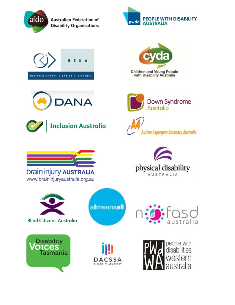 Disability Sector Representative Organisations logos