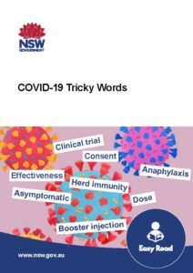 Coverpage from covid-tricky words easy read guide