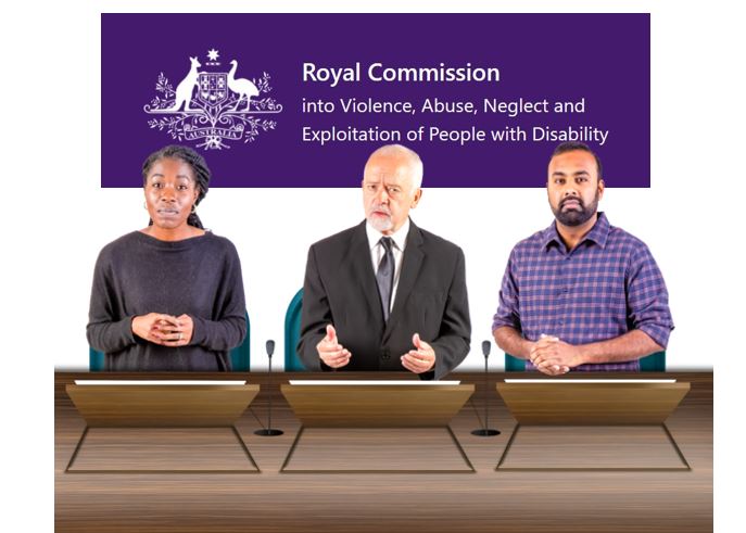 An Easy Read image of the Disability Royal Commission
