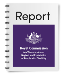 Easy Read image of the Disability Royal Commission report